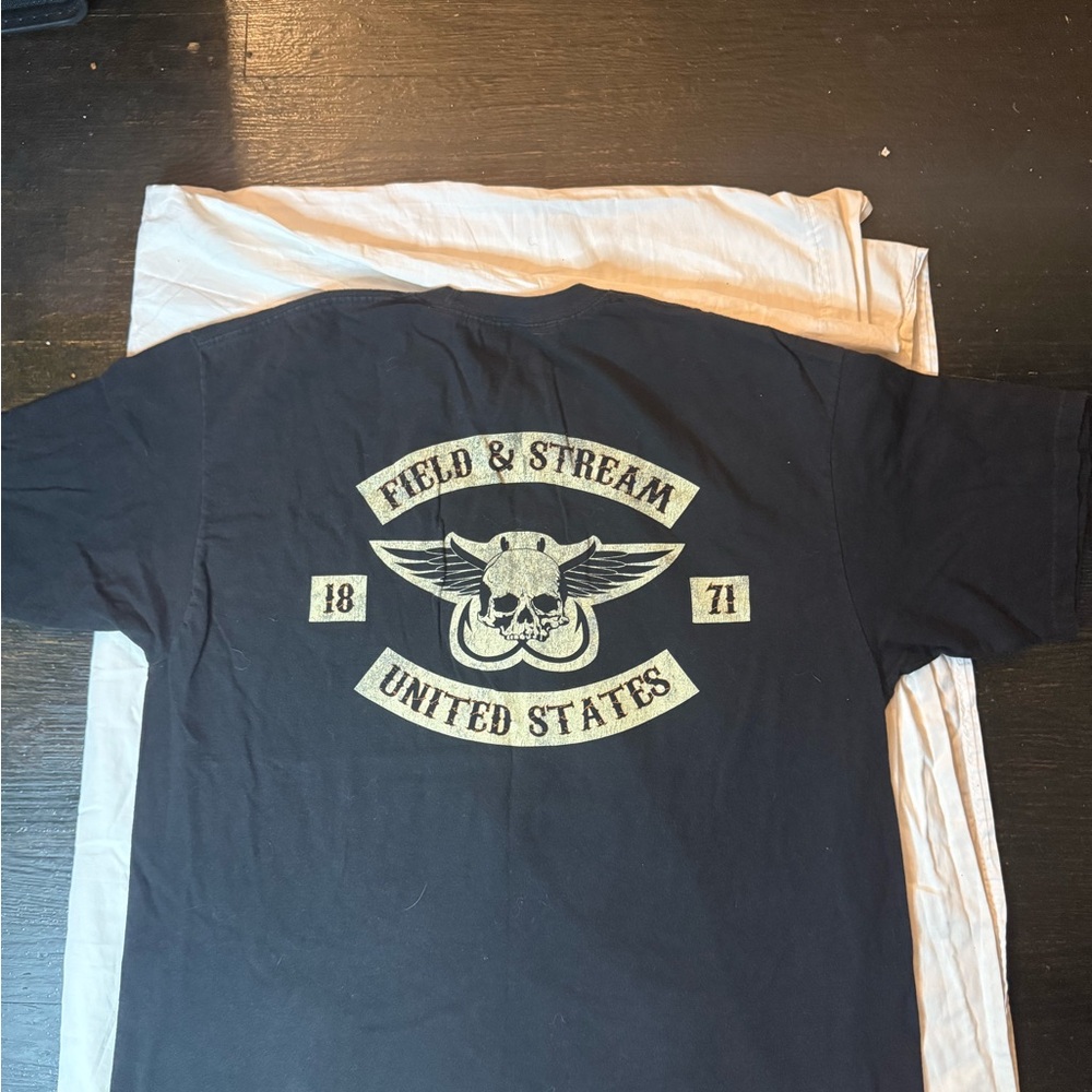 Field & Stream Black Short Sleeve Tee size Xl grunge goth vintage y2k - Picture 4 of 6
